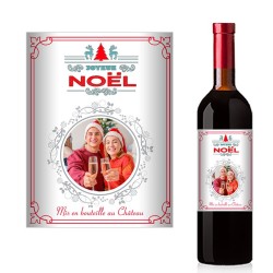 Bouteille Bordeaux personnalisée noel