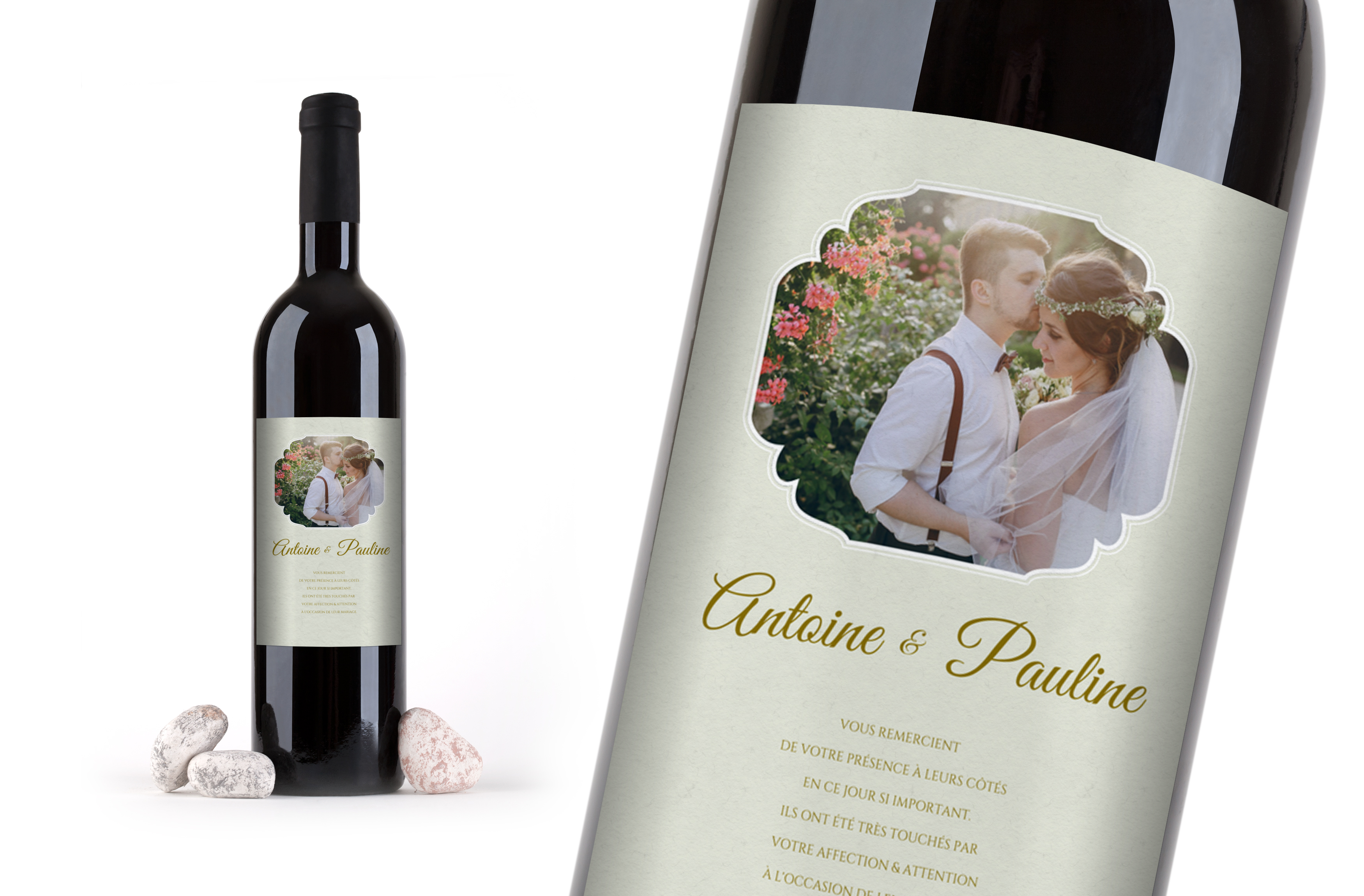 Bouteille Vin personnalisé Mariage - Cadeaux invités mariage